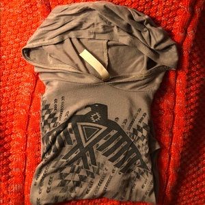 Brown with Black crop top sleeve less hoodie